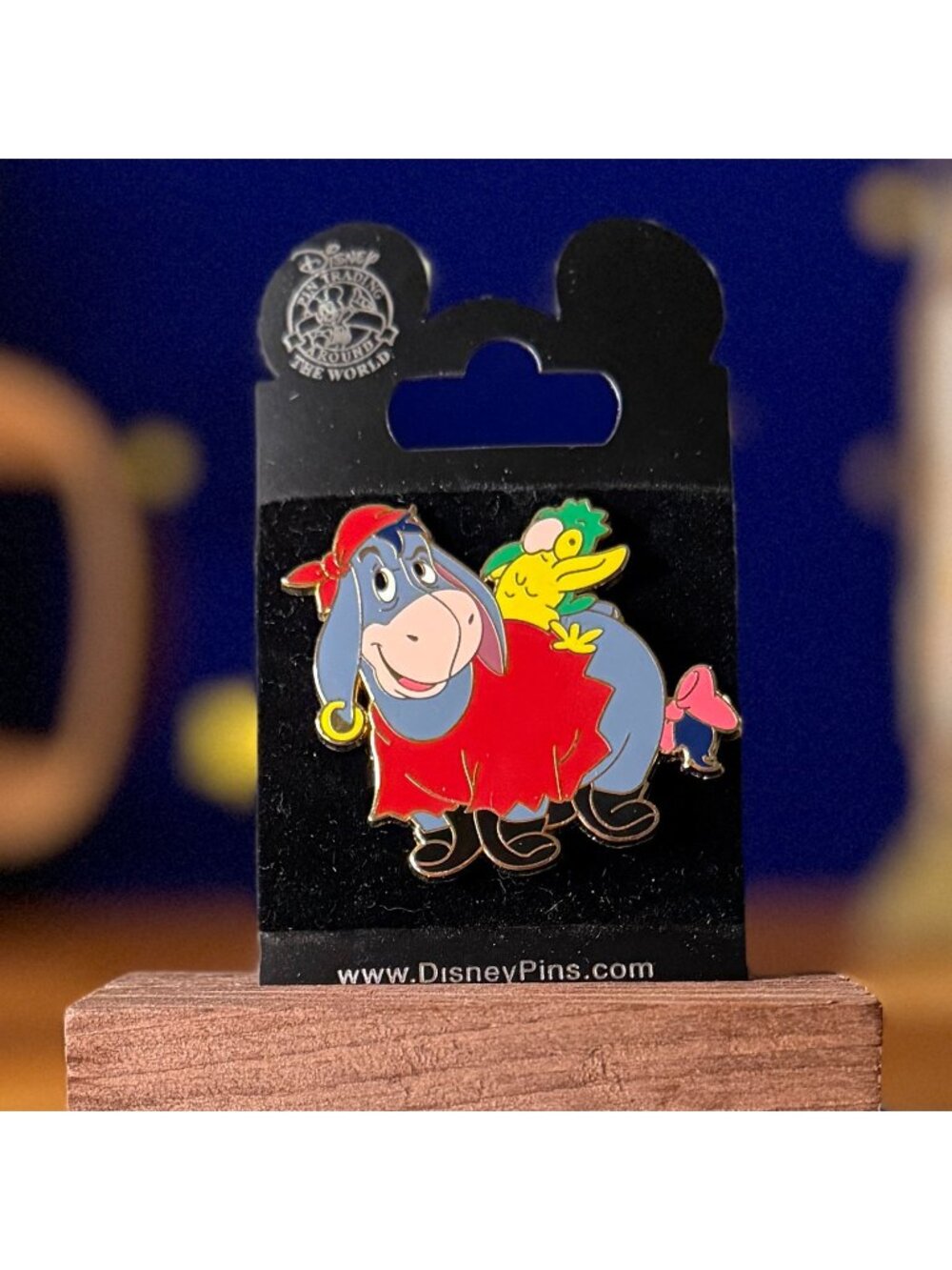 HTF Disney Pirate Eeyore with Parrot Enamel Pin 2007